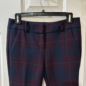Ann Taylor LOFT Marisa Skinny ankle length plaid trousers/pants